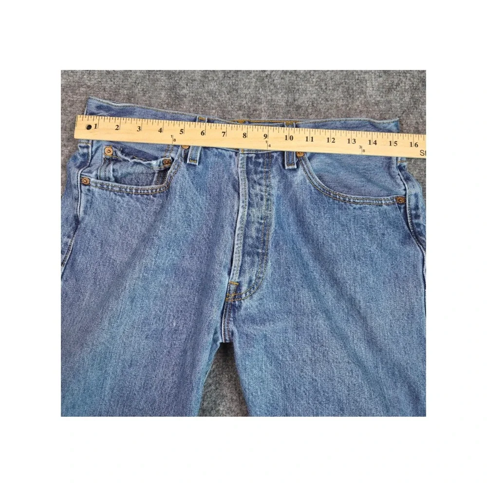 Levi's 501 Jeans Mens W33 L34 Blue Straight Leg Button Fly Denim